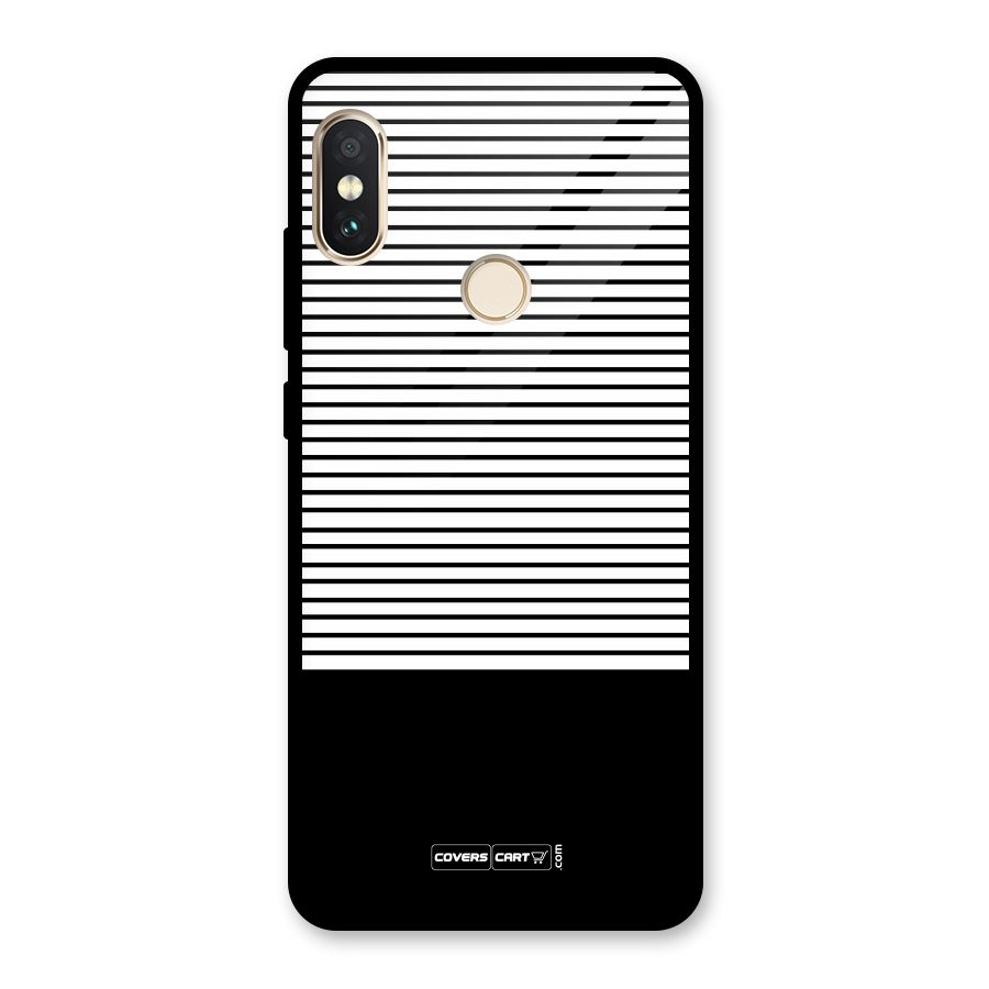 Classy Black Stripes Glass Back Case for Redmi Note 5 Pro