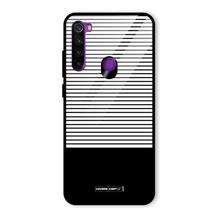 Classy Black Stripes Glass Back Case for Redmi Note 8