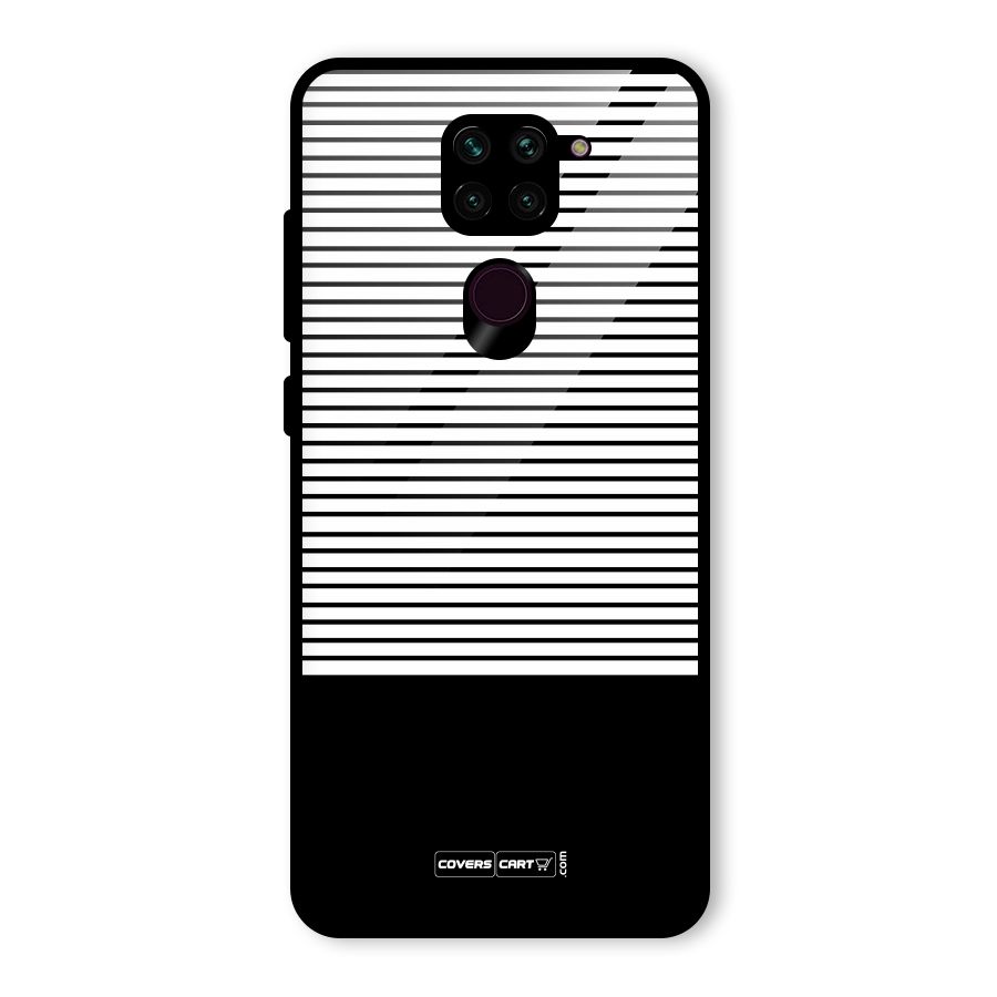 Classy Black Stripes Glass Back Case for Redmi Note 9