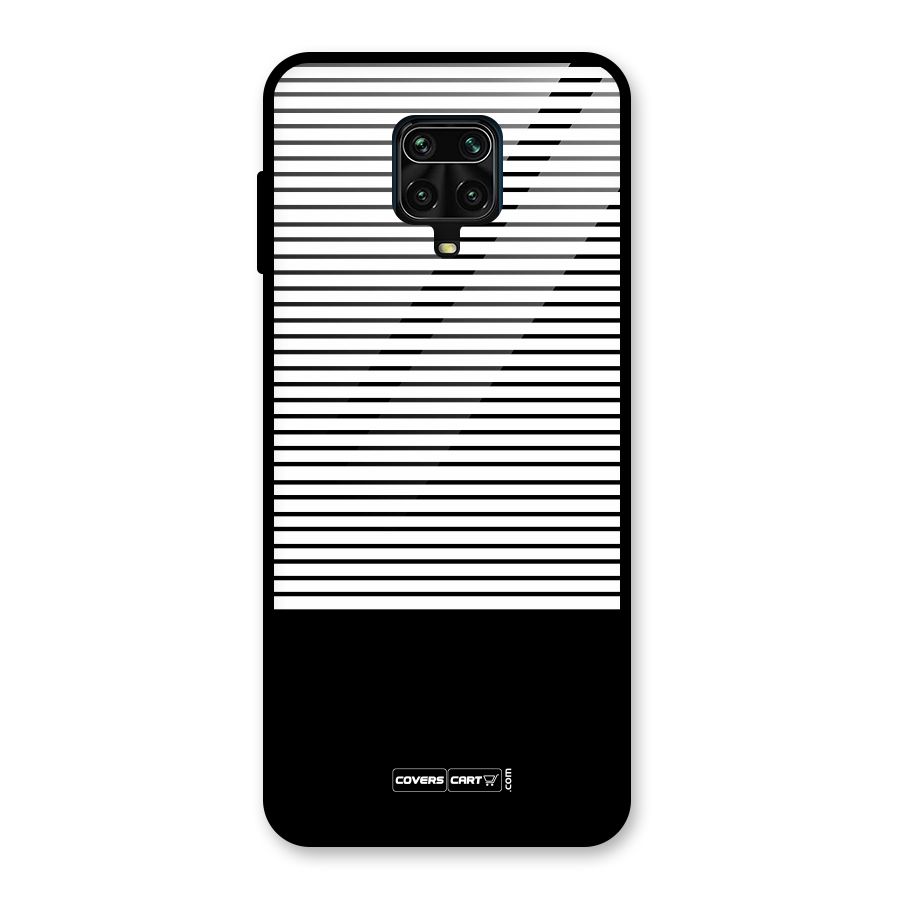 Classy Black Stripes Glass Back Case for Redmi Note 9 Pro