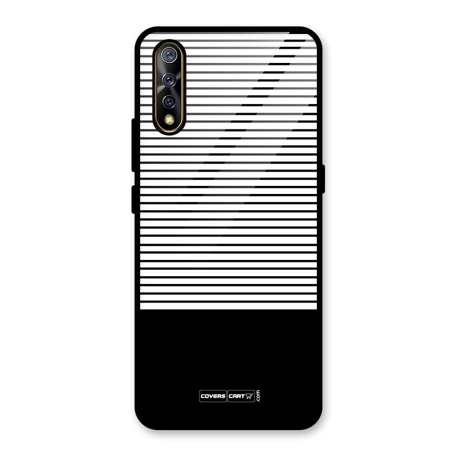 Classy Black Stripes Glass Back Case for Vivo S1
