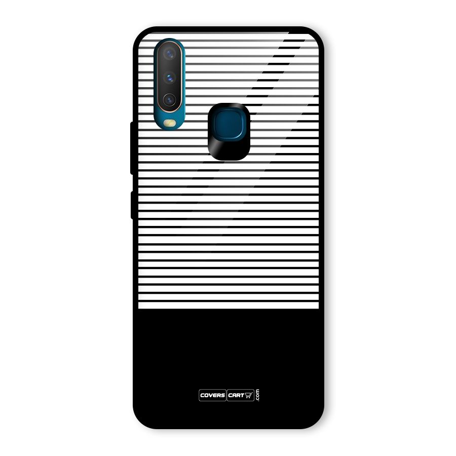 Classy Black Stripes Glass Back Case for Vivo U10