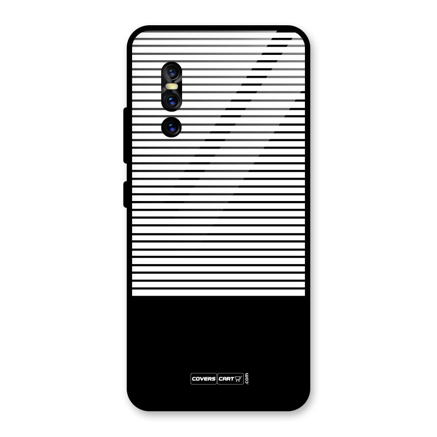 Classy Black Stripes Glass Back Case for Vivo V15 Pro