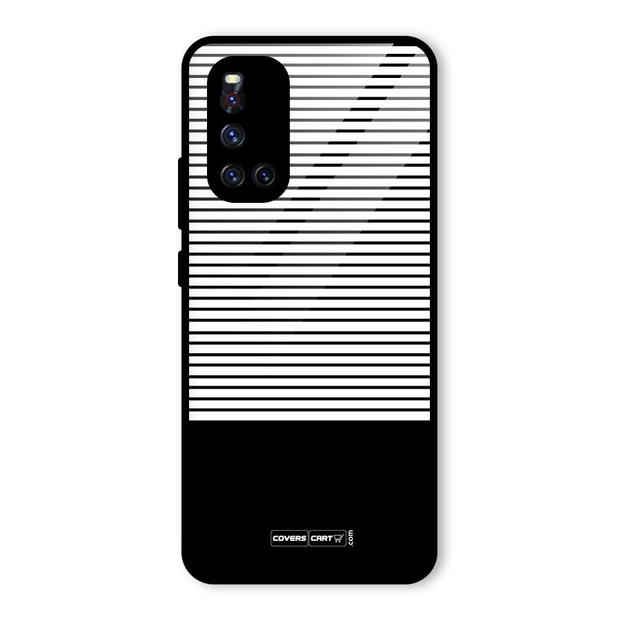 Classy Black Stripes Glass Back Case for Vivo V19