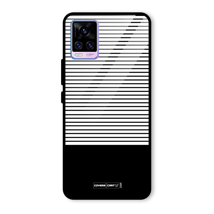 Classy Black Stripes Glass Back Case for Vivo V20 Pro