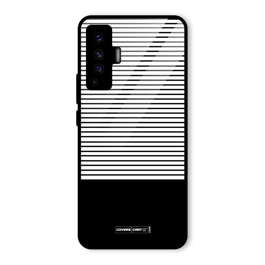Classy Black Stripes Glass Back Case for Vivo X50