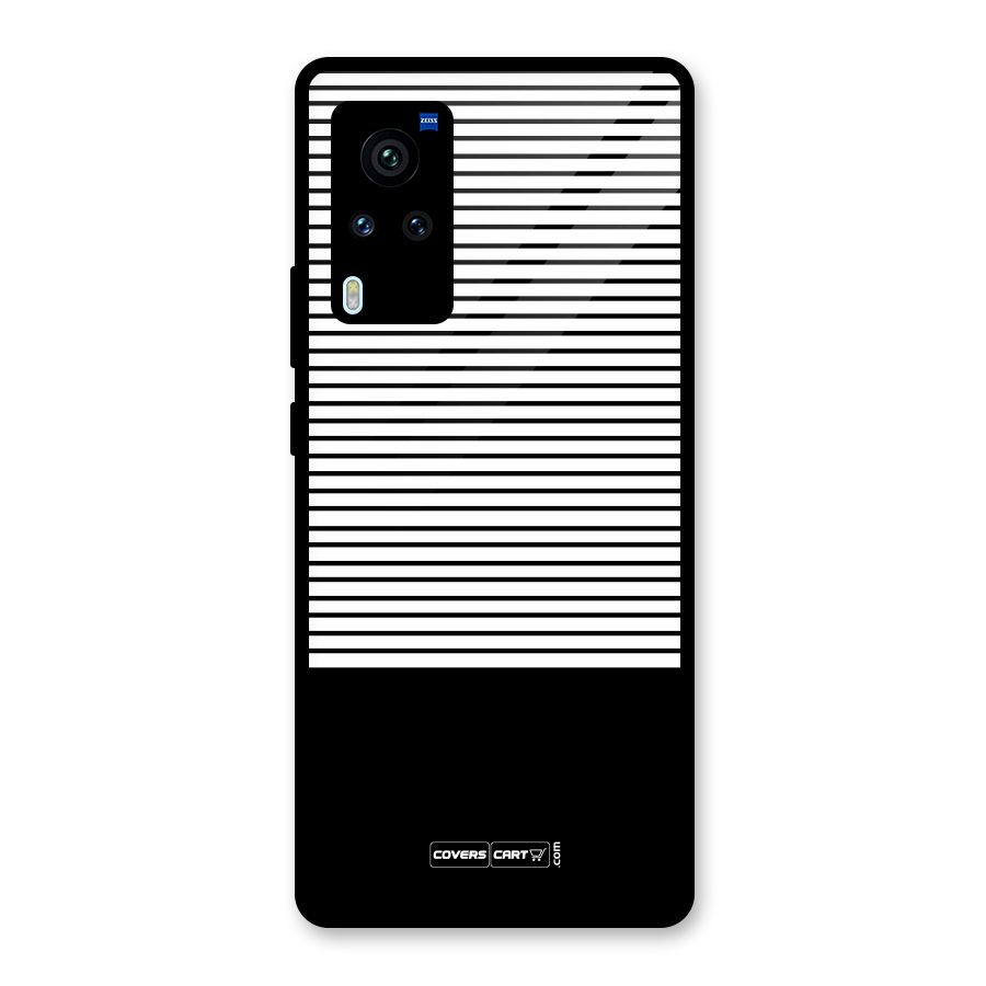 Classy Black Stripes Glass Back Case for Vivo X60 Pro
