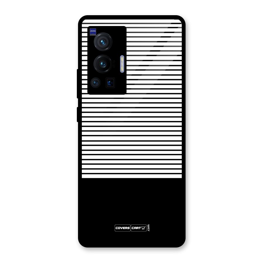 Classy Black Stripes Glass Back Case for Vivo X70 Pro