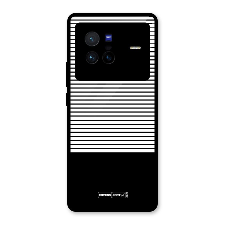Classy Black Stripes Glass Back Case for Vivo X80