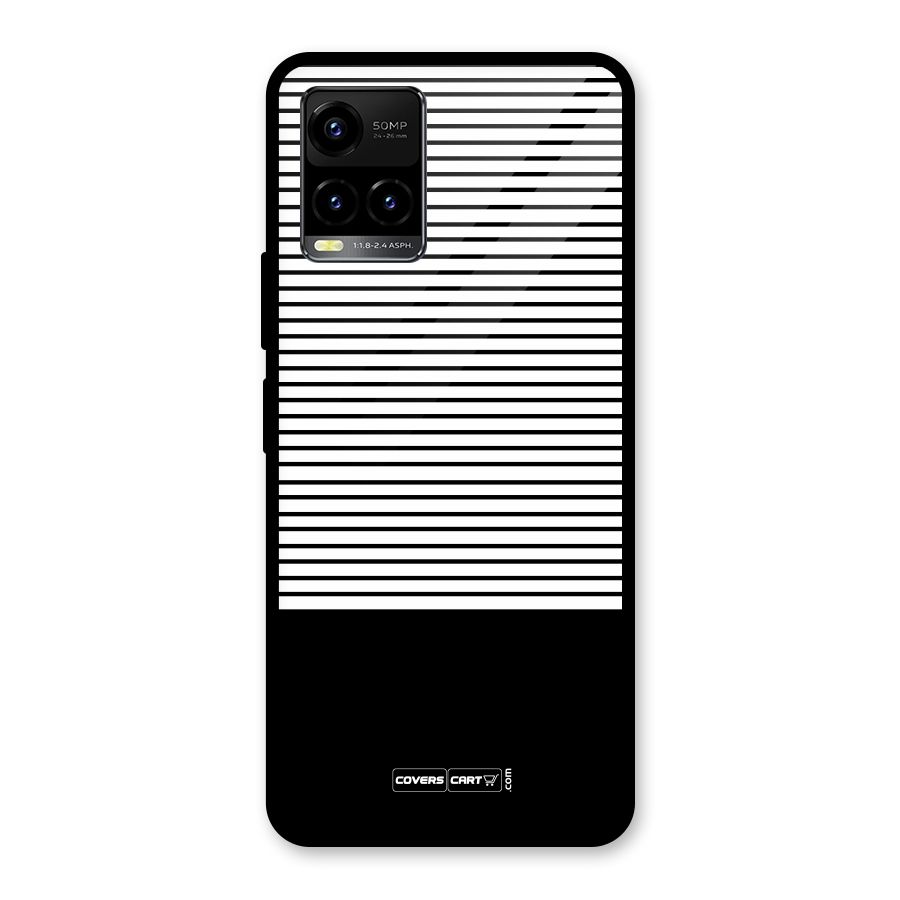Classy Black Stripes Glass Back Case for Vivo Y21T