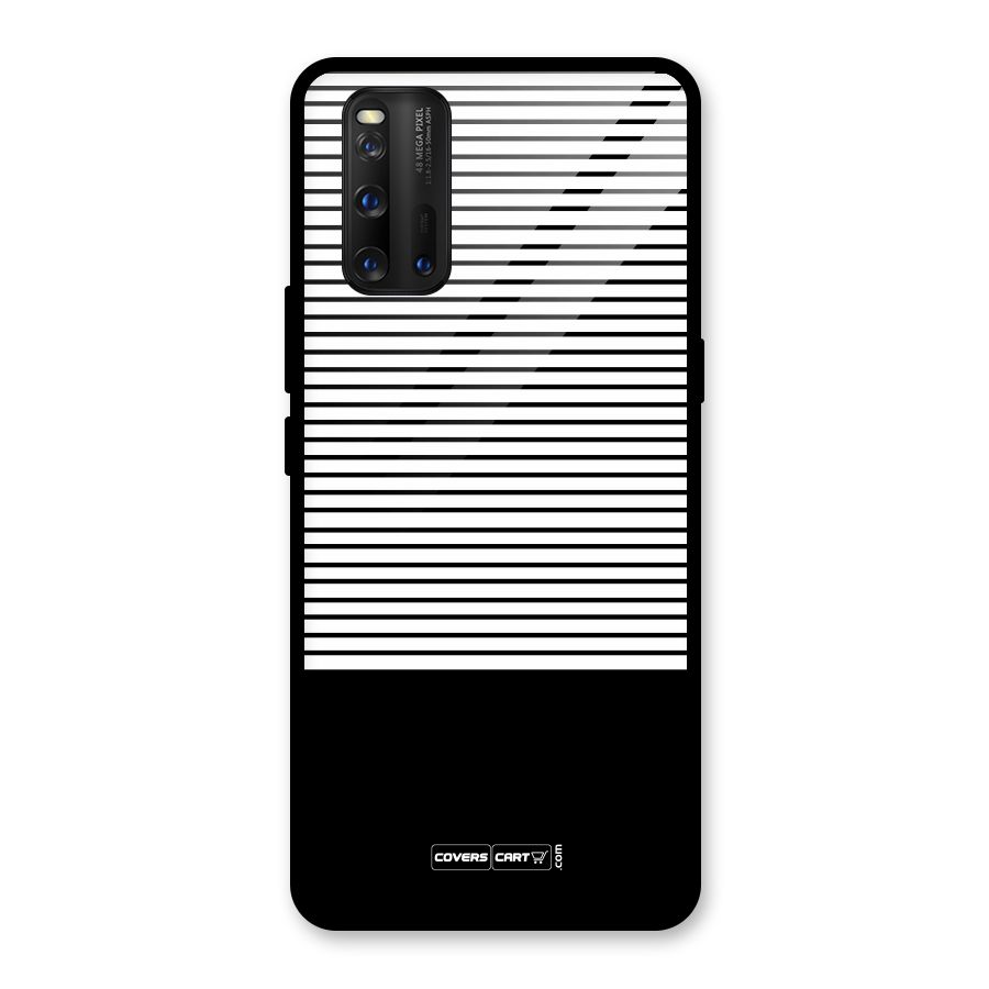 Classy Black Stripes Glass Back Case for Vivo iQOO 3