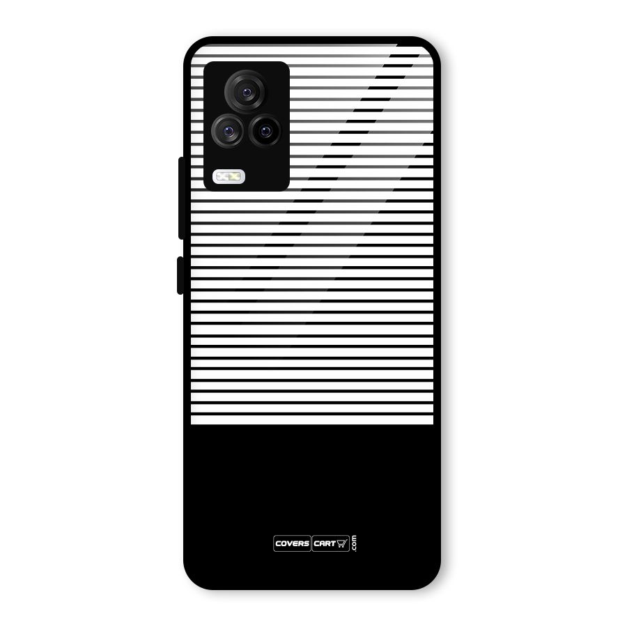 Classy Black Stripes Glass Back Case for Vivo iQOO 7 Legend 5G