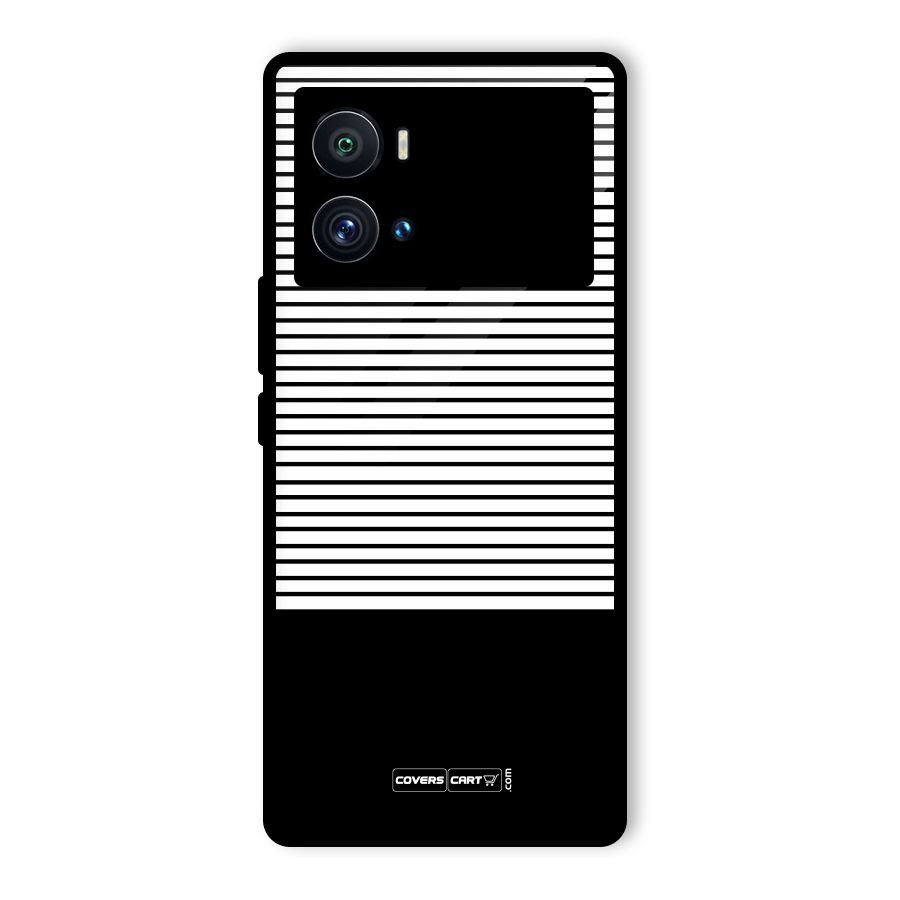 Classy Black Stripes Glass Back Case for Vivo iQOO 9 Pro