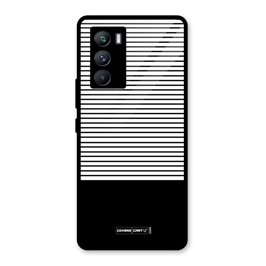 Classy Black Stripes Glass Back Case for Vivo iQOO 9 SE