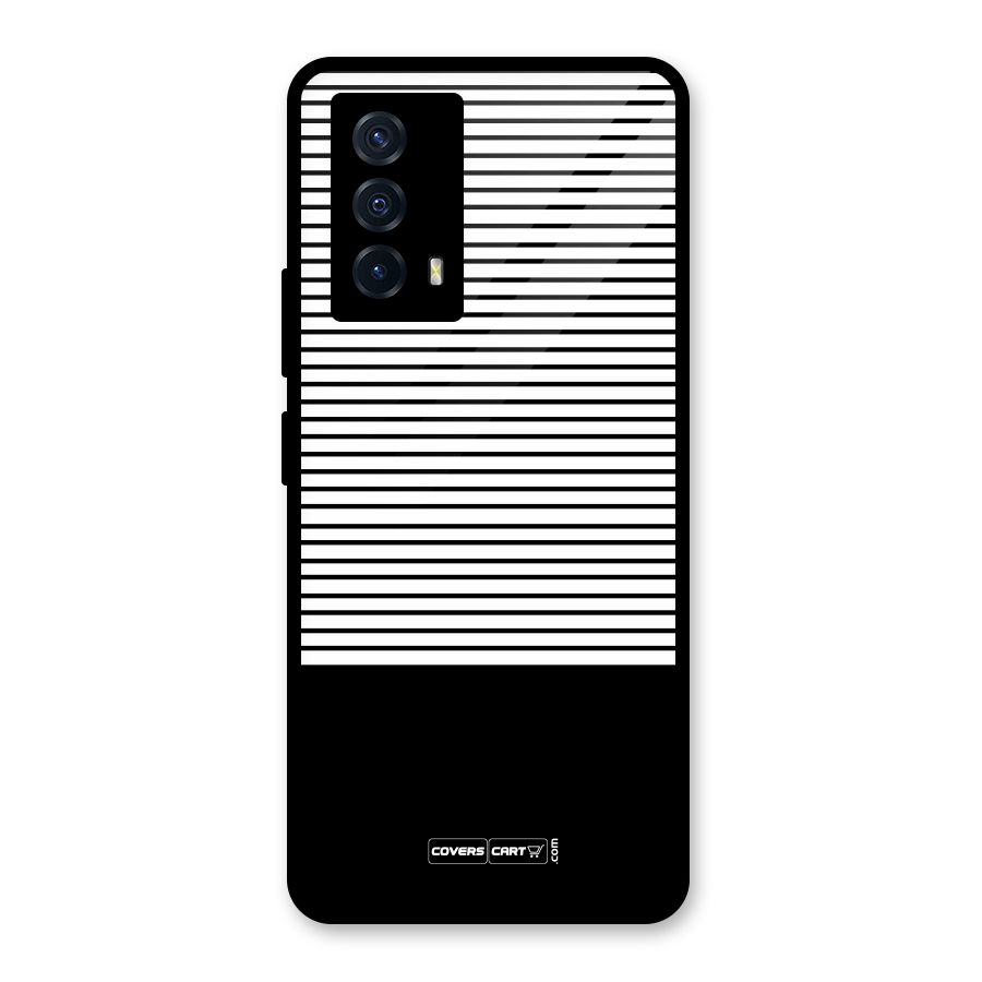 Classy Black Stripes Glass Back Case for Vivo iQOO Z5