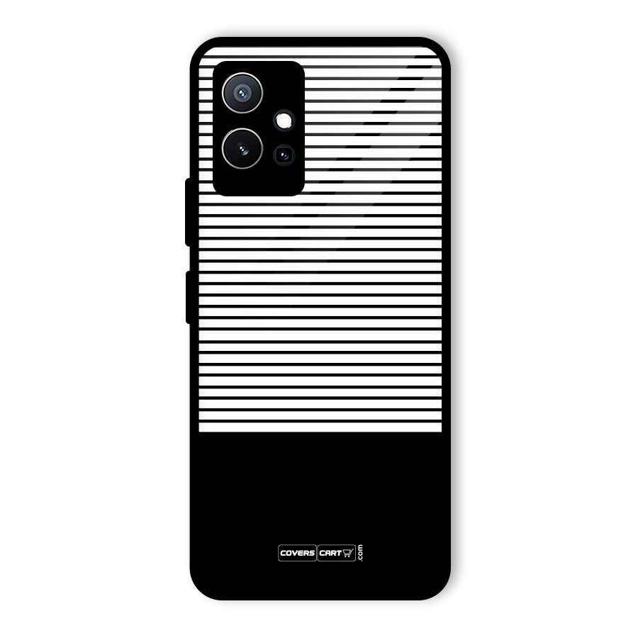 Classy Black Stripes Glass Back Case for Vivo iQOO Z6