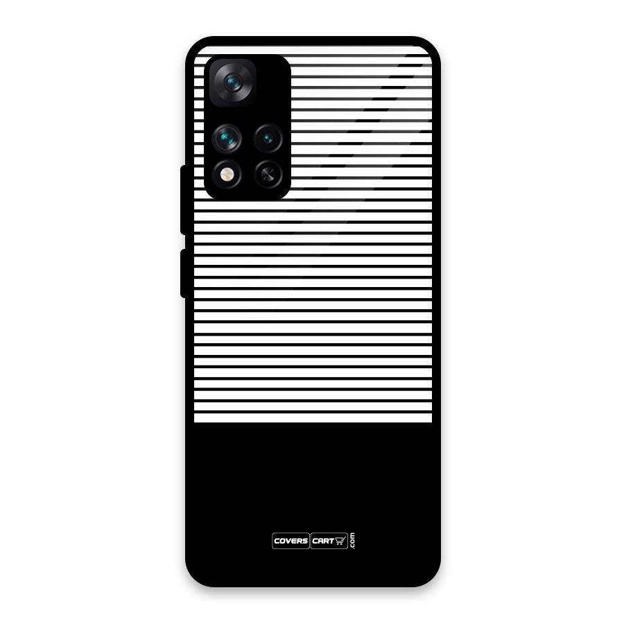 Classy Black Stripes Glass Back Case for Xiaomi 11i HyperCharge 5G