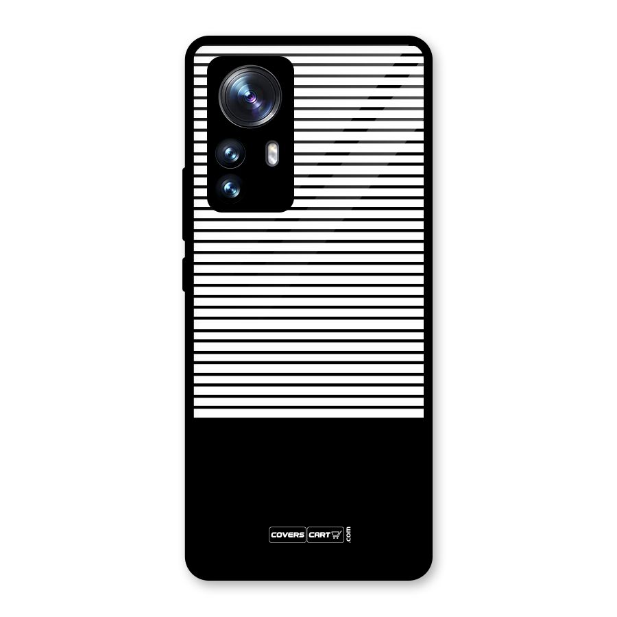 Classy Black Stripes Glass Back Case for Xiaomi 12 Pro