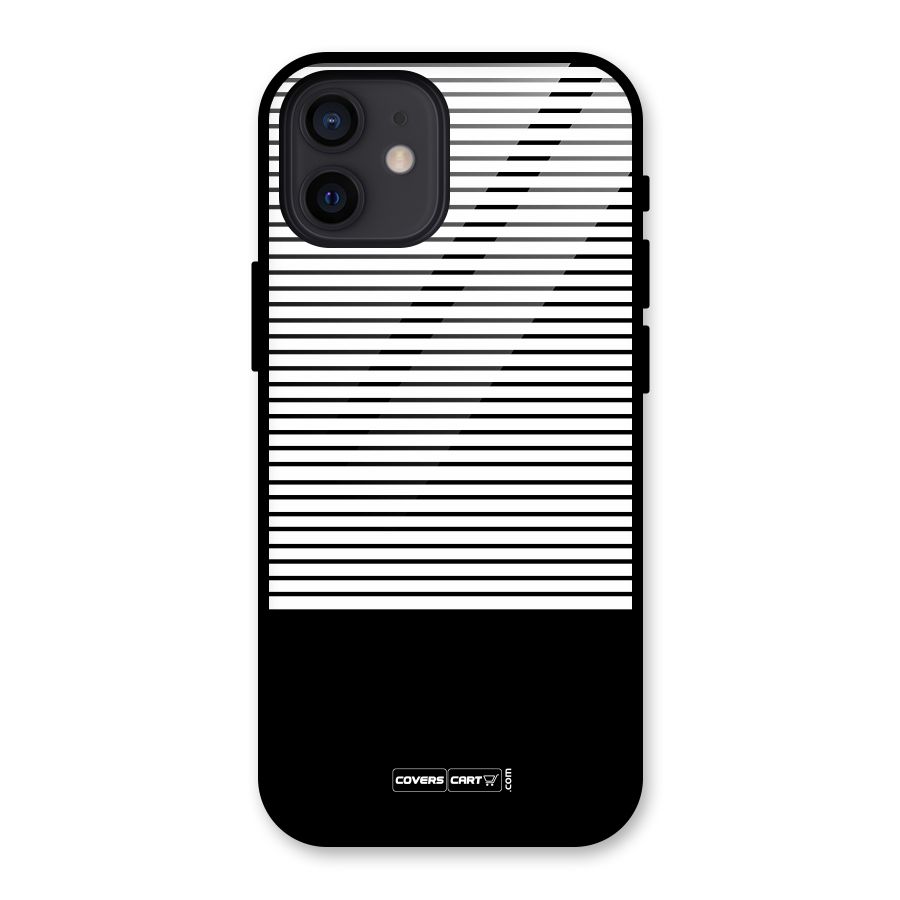 Classy Black Stripes Glass Back Case for iPhone 12