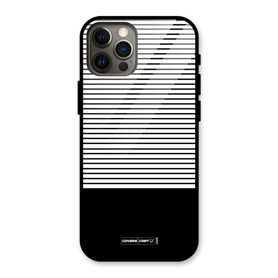 Classy Black Stripes Glass Back Case for iPhone 12 Pro