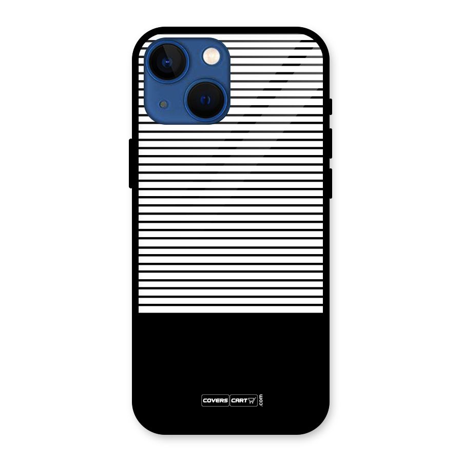 Classy Black Stripes Glass Back Case for iPhone 13 Mini