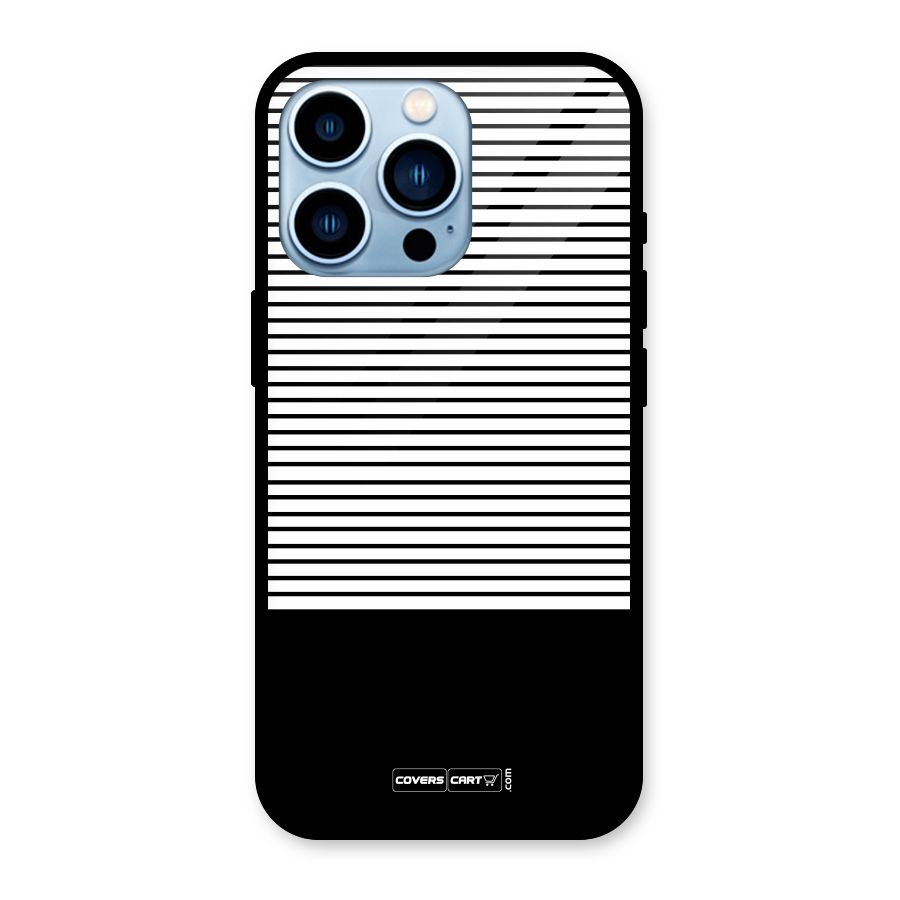 Classy Black Stripes Glass Back Case for iPhone 13 Pro