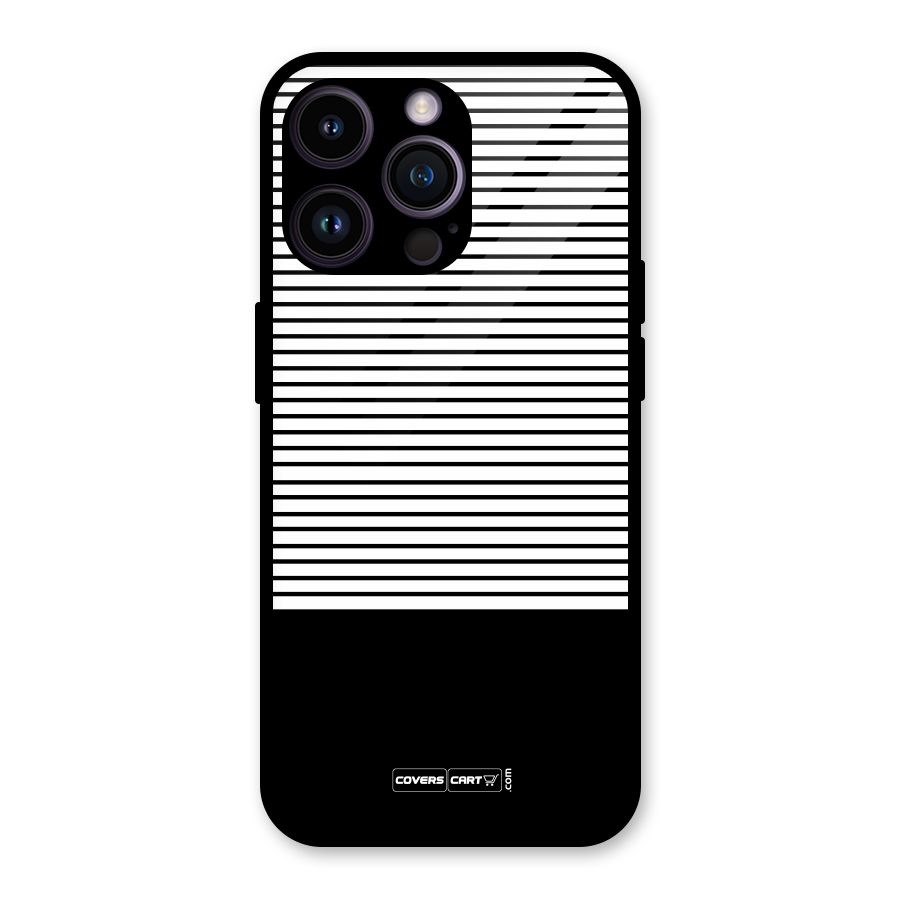 Classy Black Stripes Glass Back Case for iPhone 14 Pro Max