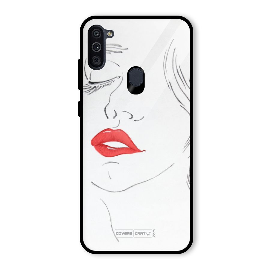 Classy Girl Glass Back Case for Galaxy M11