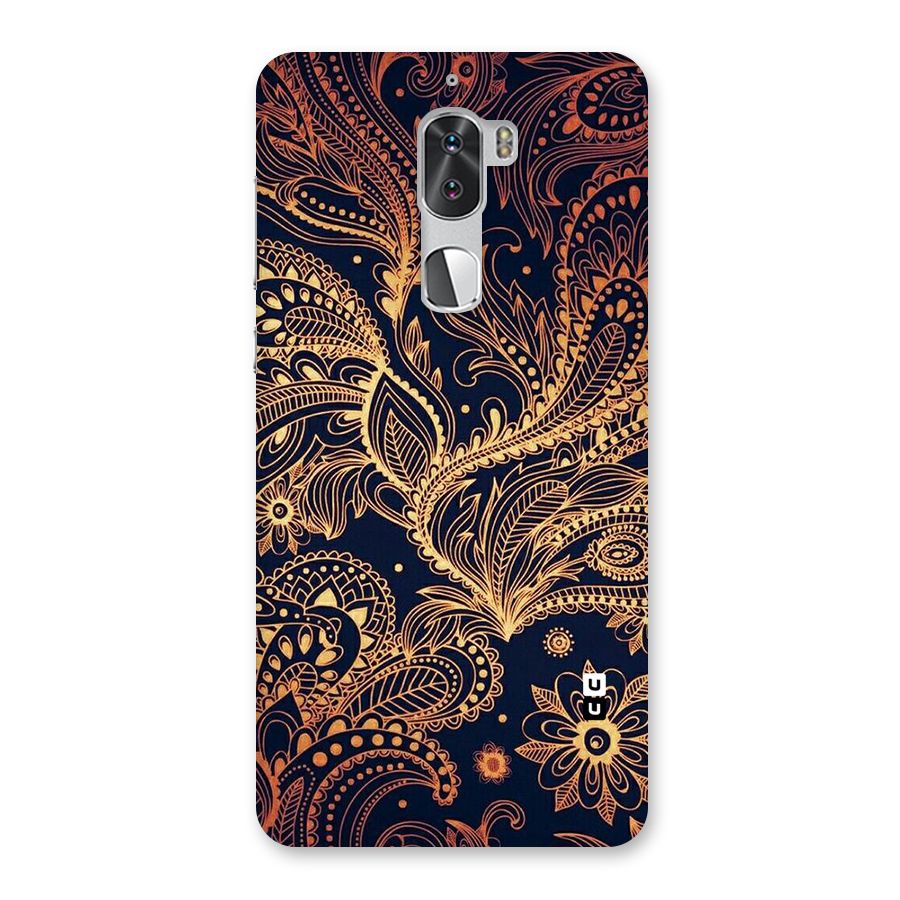 Classy Golden Leafy Design Back Case for Coolpad Cool 1