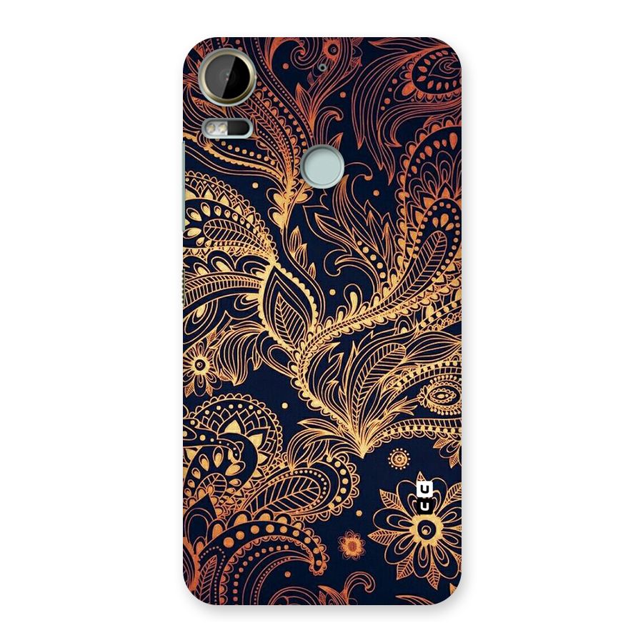 Classy Golden Leafy Design Back Case for Desire 10 Pro