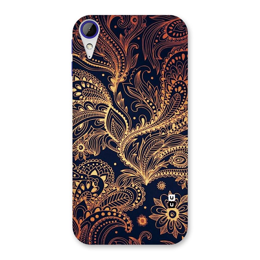 Classy Golden Leafy Design Back Case for Desire 830