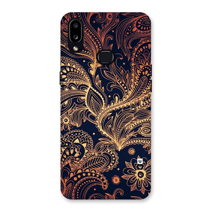 Classy Golden Leafy Design Back Case for Galaxy A10s