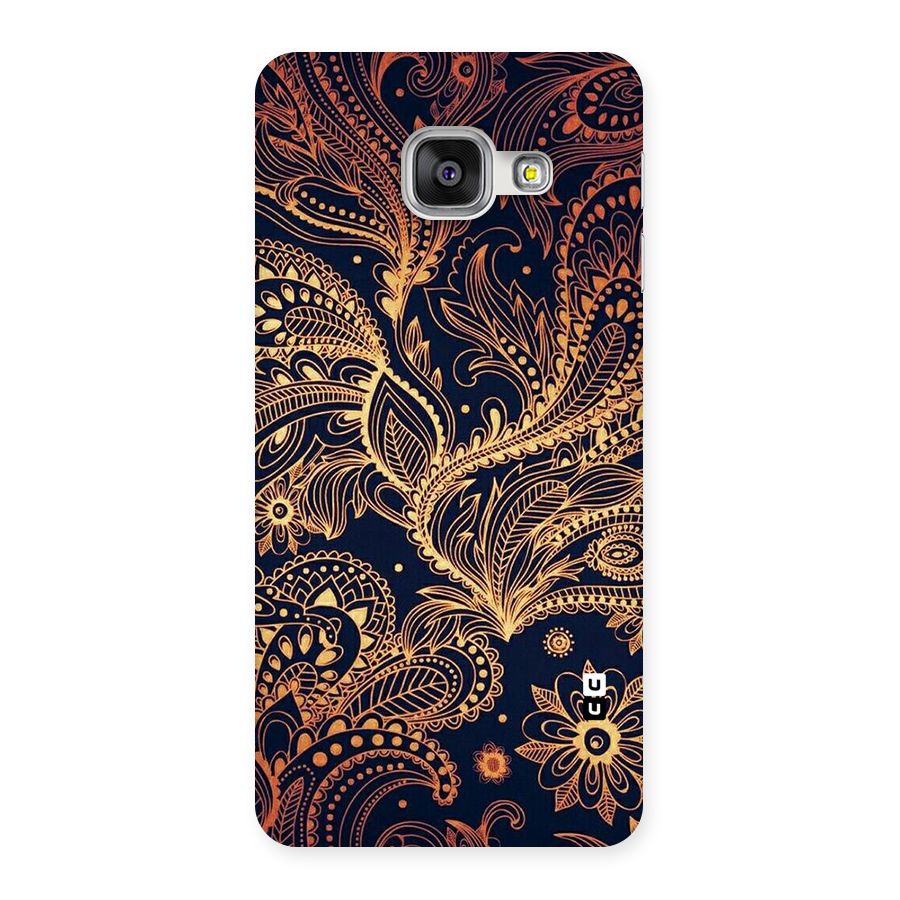 Classy Golden Leafy Design Back Case for Galaxy A3 2016