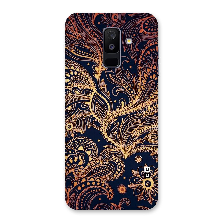 Classy Golden Leafy Design Back Case for Galaxy A6 Plus