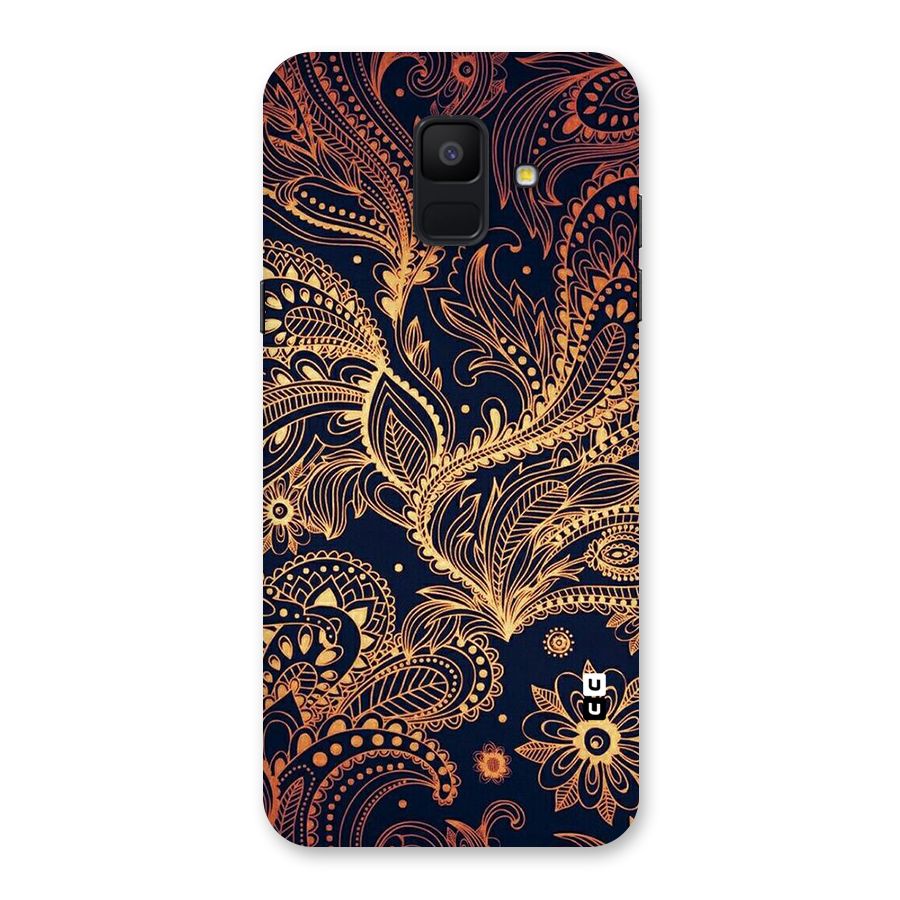Classy Golden Leafy Design Back Case for Galaxy A6 (2018)