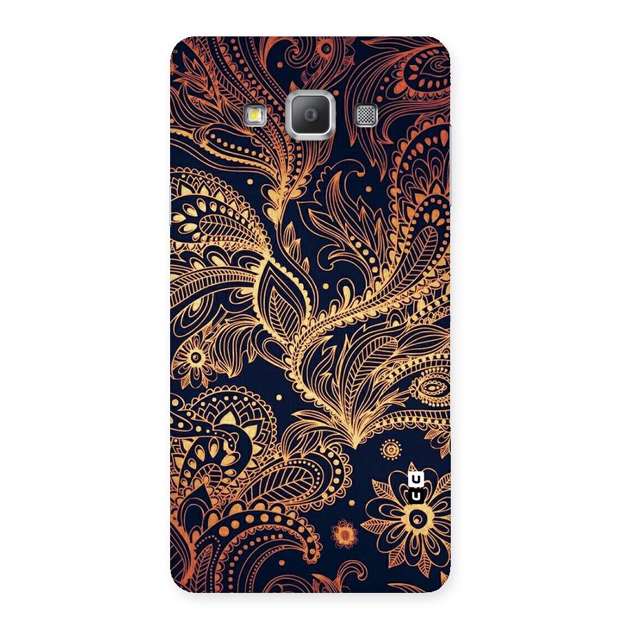 Classy Golden Leafy Design Back Case for Galaxy A7