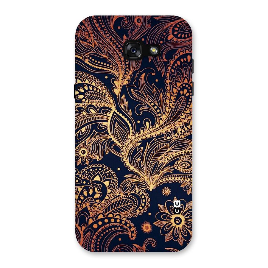 Classy Golden Leafy Design Back Case for Galaxy A7 (2017)