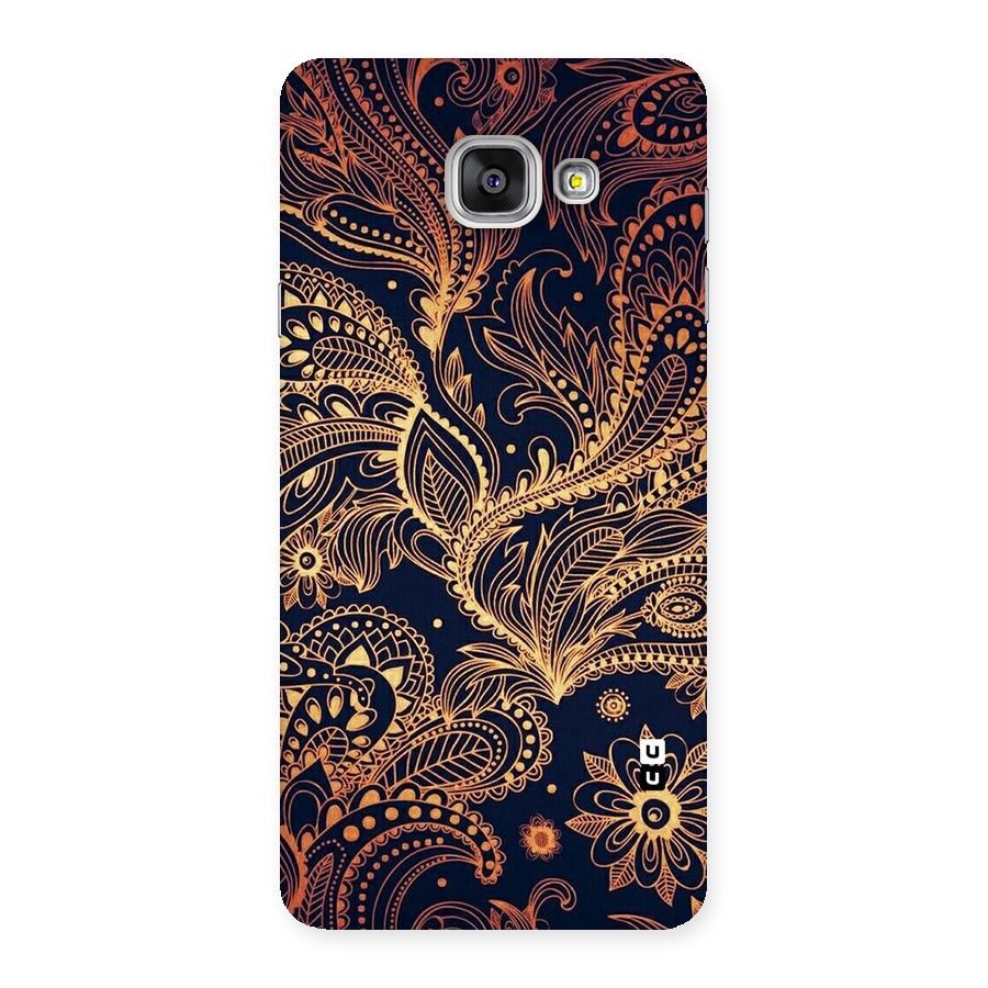 Classy Golden Leafy Design Back Case for Galaxy A7 2016