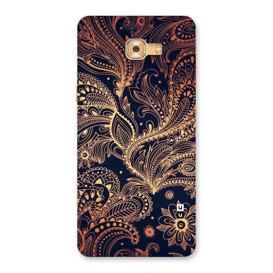Classy Golden Leafy Design Back Case for Galaxy C9 Pro