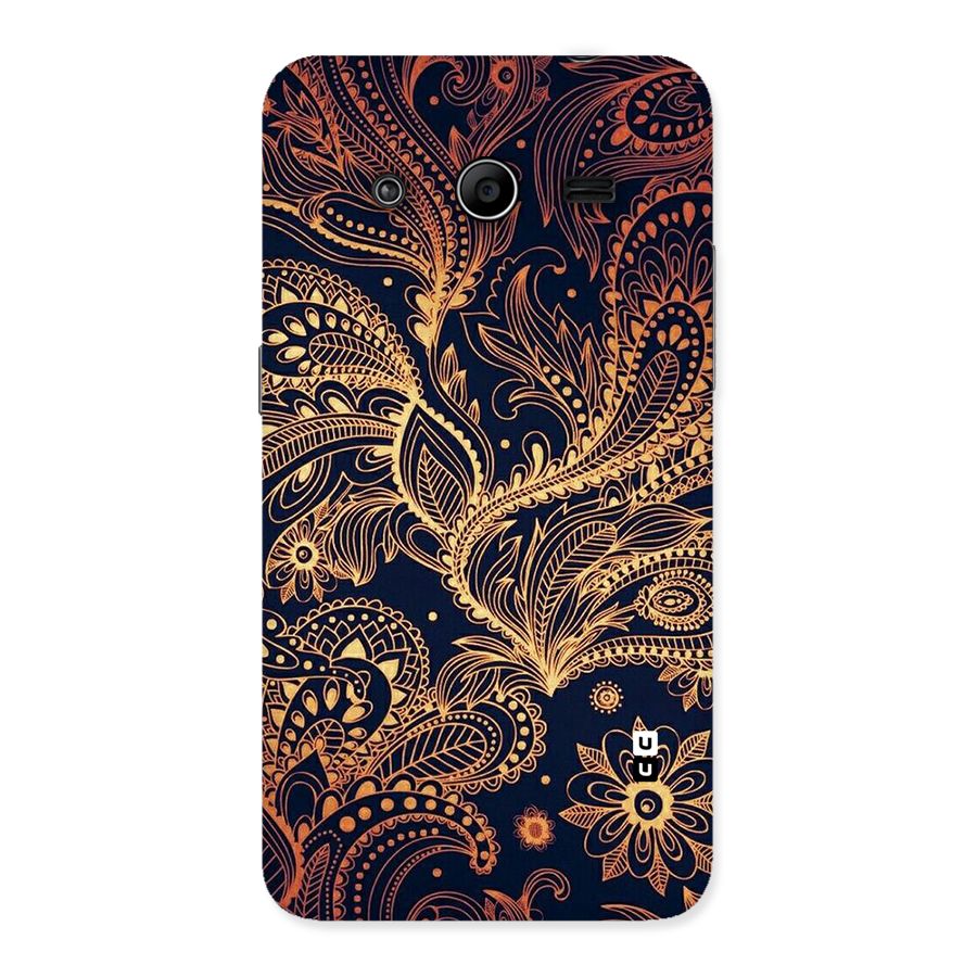 Classy Golden Leafy Design Back Case for Galaxy Core 2