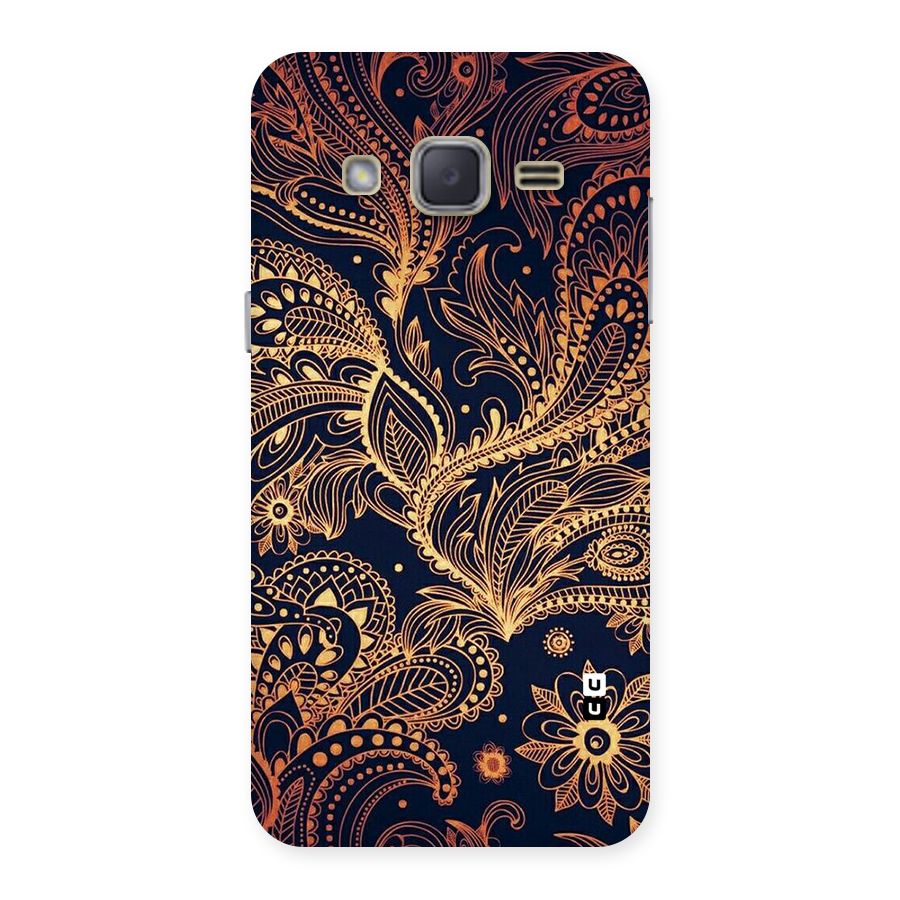 Classy Golden Leafy Design Back Case for Galaxy J2