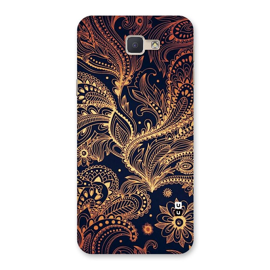 Classy Golden Leafy Design Back Case for Galaxy J5 Prime