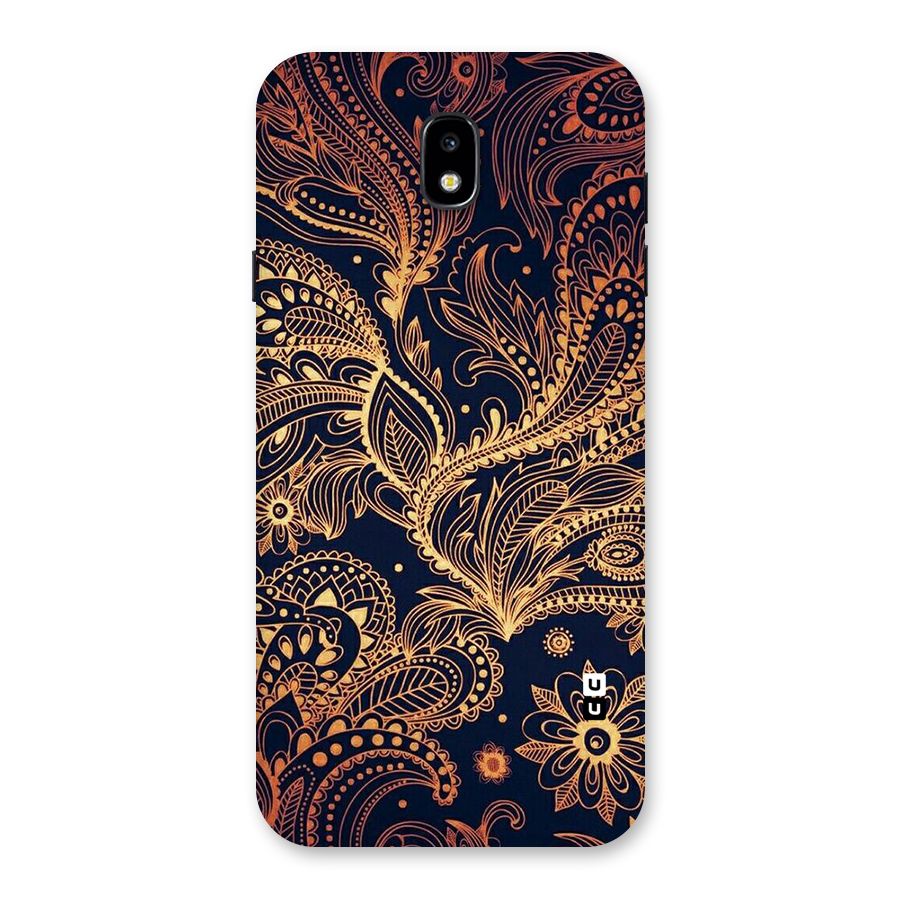 Classy Golden Leafy Design Back Case for Galaxy J7 Pro