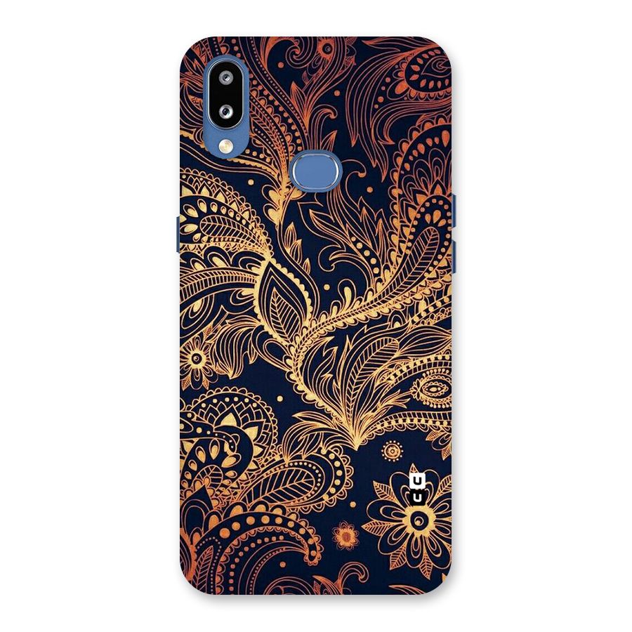 Classy Golden Leafy Design Back Case for Galaxy M01s