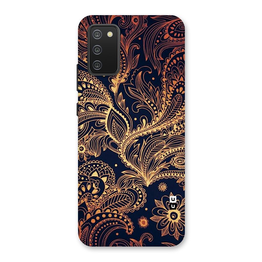 Classy Golden Leafy Design Back Case for Galaxy M02s