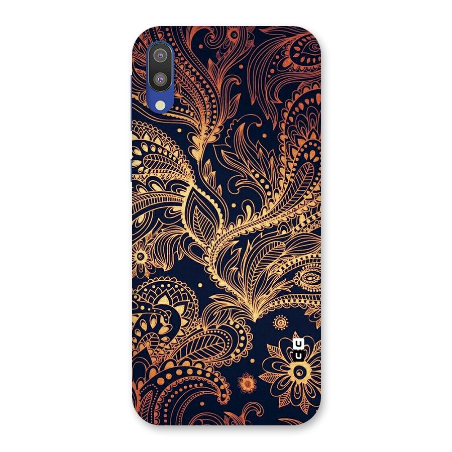 Classy Golden Leafy Design Back Case for Galaxy M10