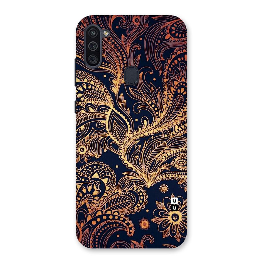 Classy Golden Leafy Design Back Case for Galaxy M11