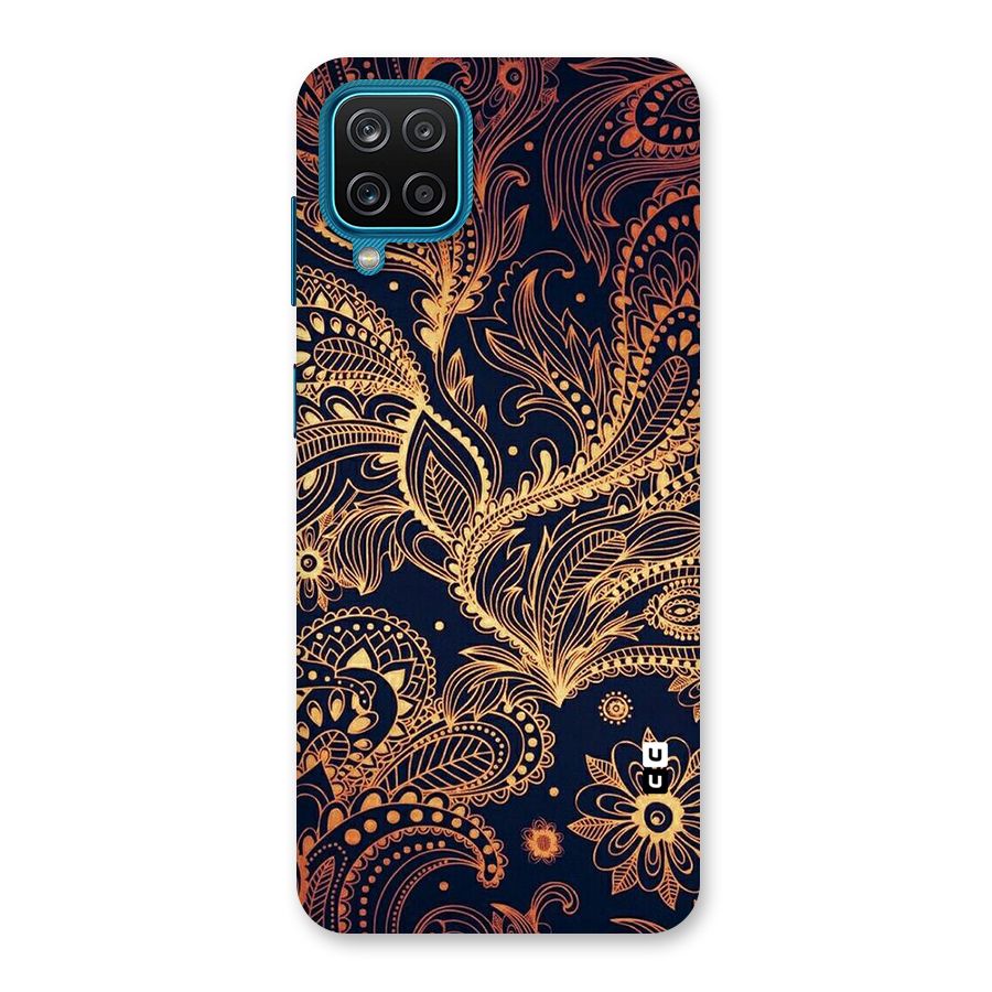 Classy Golden Leafy Design Back Case for Galaxy M12