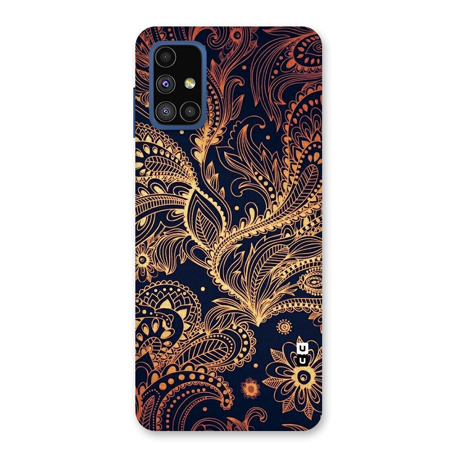 Classy Golden Leafy Design Back Case for Galaxy M51
