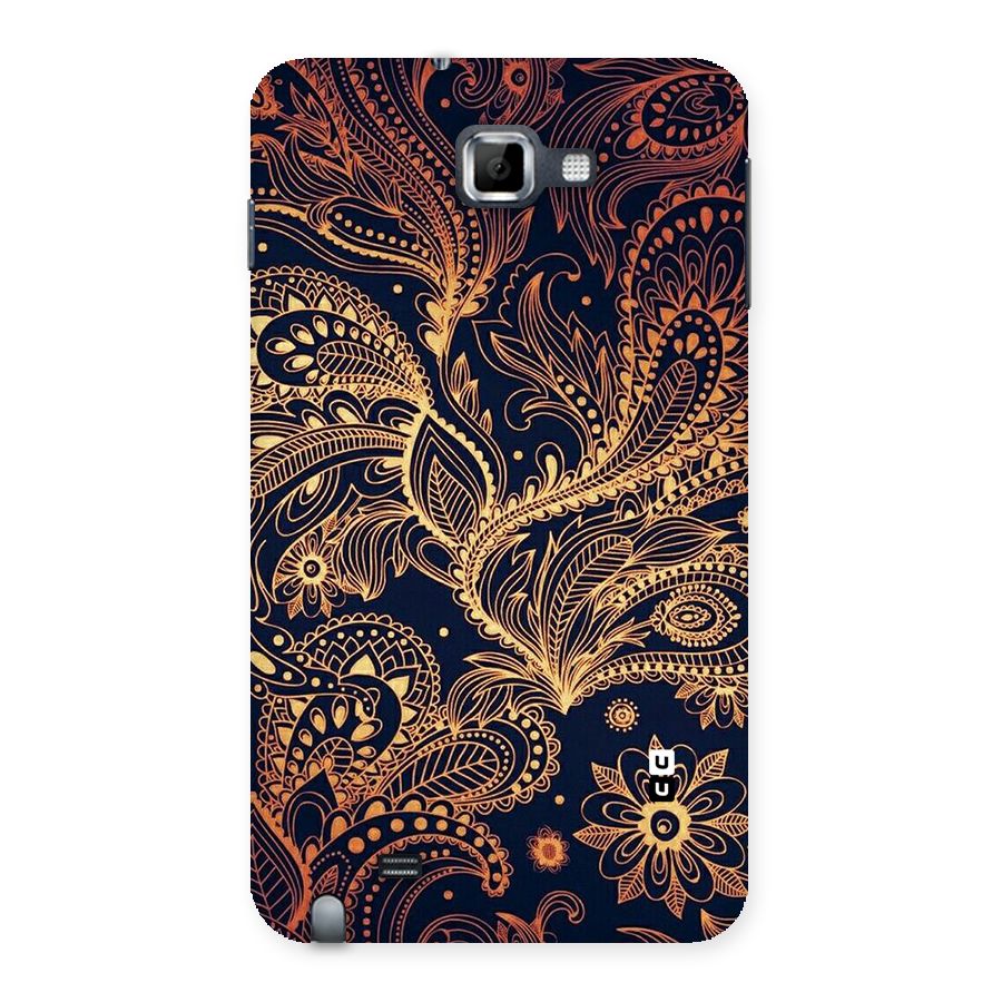 Classy Golden Leafy Design Back Case for Galaxy Note
